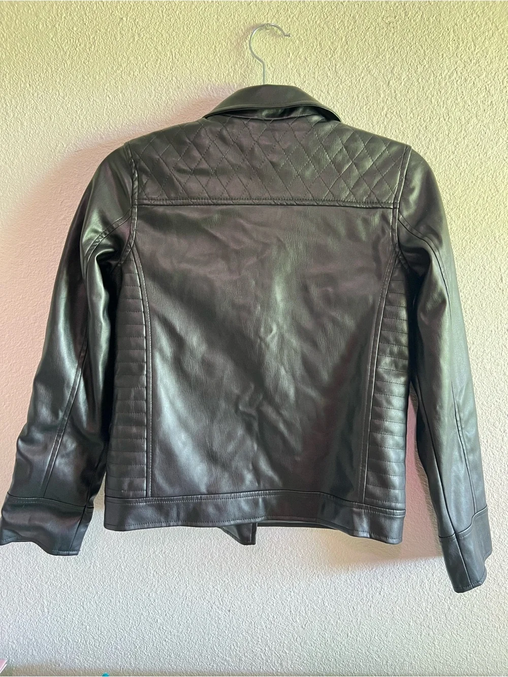 art class Black Quilted Faux Leather Moto Jacket